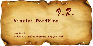 Viszlai Romána névjegykártya